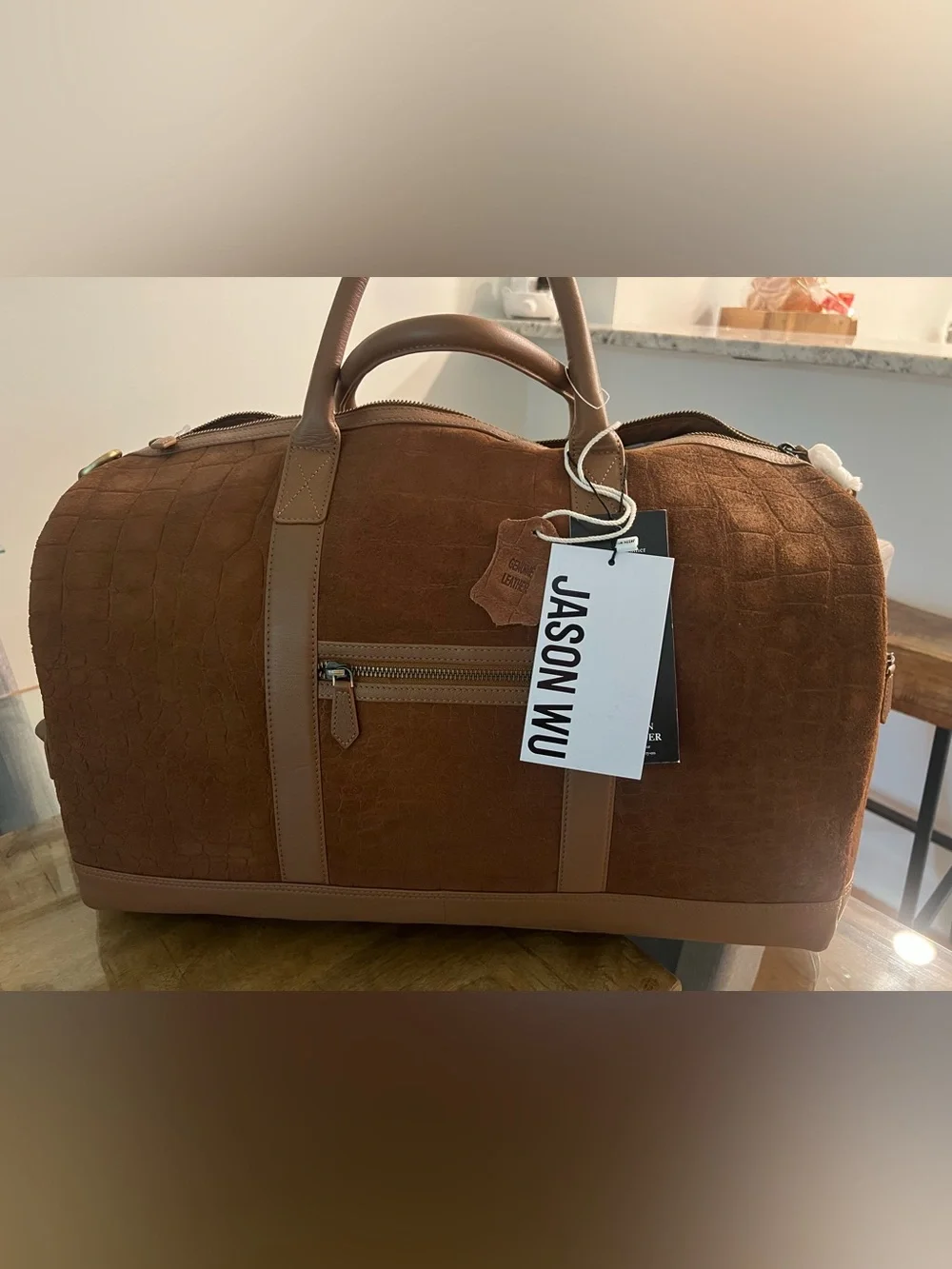 Jason Wu Brown Leather & Suede Duffel Bag
